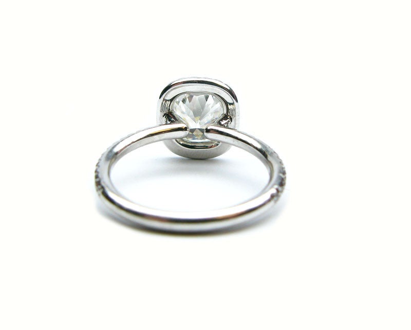 Women's 1.80 Carat K SI1 Cushion Diamond Frame Ring