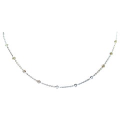 3.28 Carat Total Diamonds by the Yard White Gold Necklace