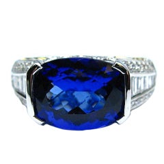 Tanzanite Cushion Ring with Diamonds 2