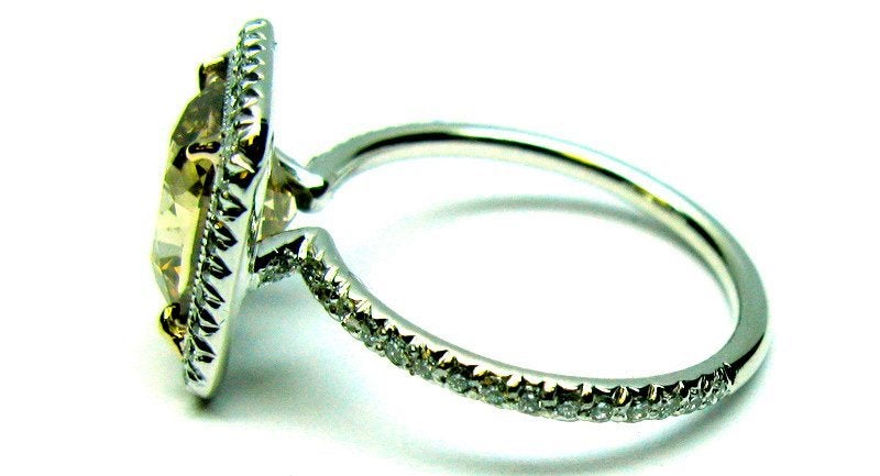 2.51ct Fancy Orange-Brown SI1 Cushion Diamond Frame Ring GIA
