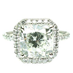 3 carat Cushion Diamond in Micropave Frame Ring