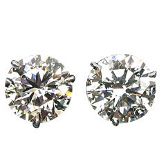 Classic Round Diamond Ear Studs - 4cts Total
