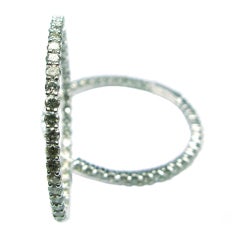 3.38 carats Inside/Outside Diamond Hoop Earrings 12