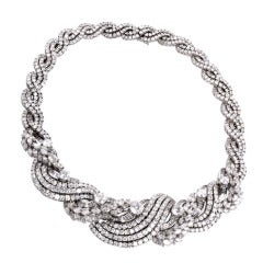 Impressive Diamond Scroll Formal Necklace 11