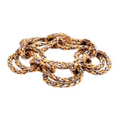 Used Scott Kay Two-Toned Gold Woven Link Bracelet
