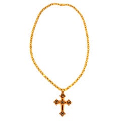 LALAOUNIS Gold Cross Pendant and Necklace