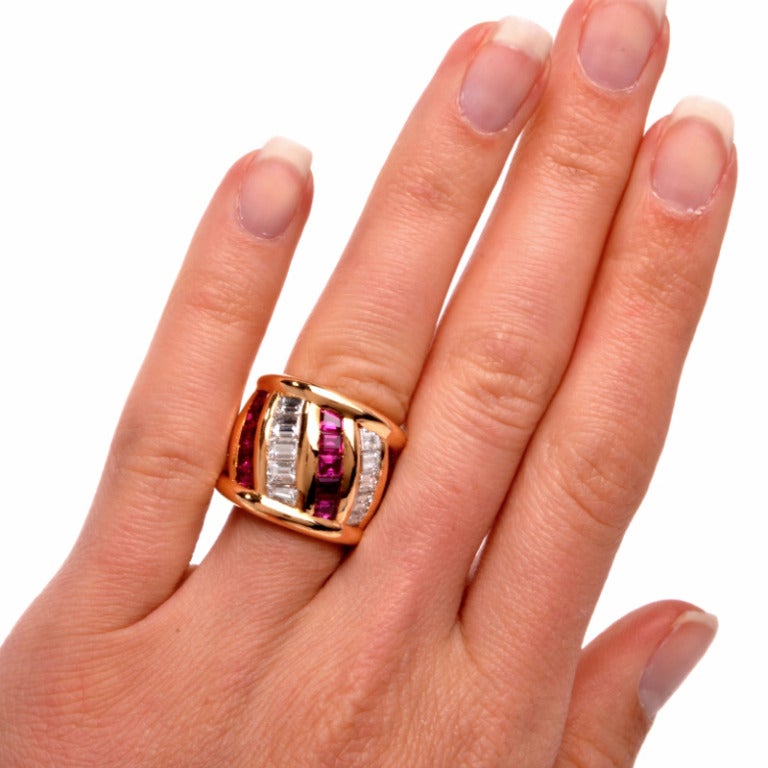 1970s French Verney Ruby Diamond Gold Ring 1