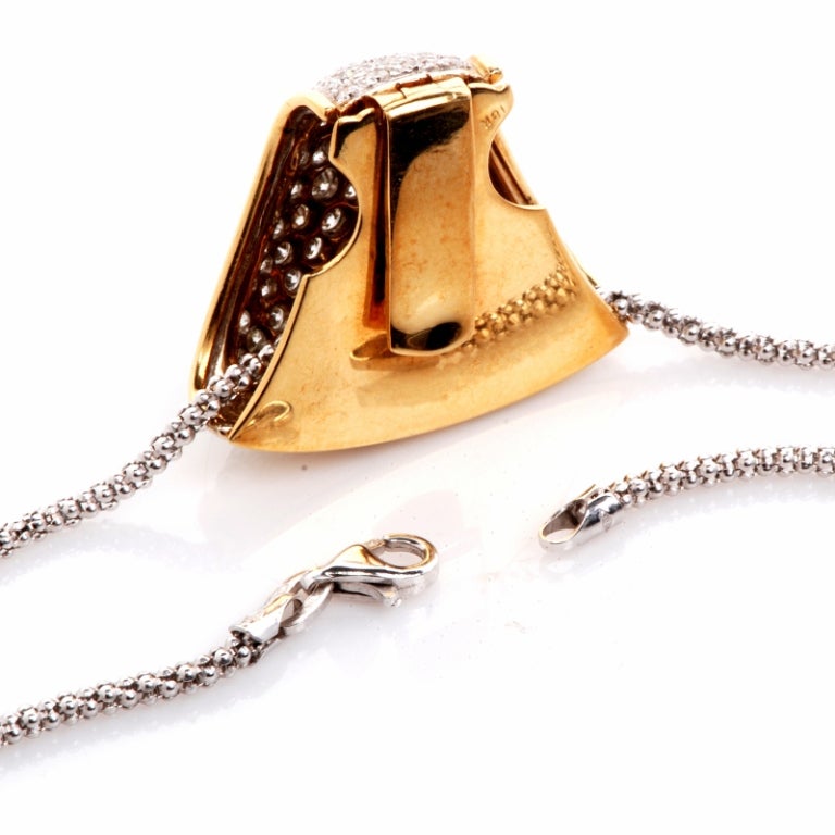 Diamond Gold Slide Pendant Necklace 1