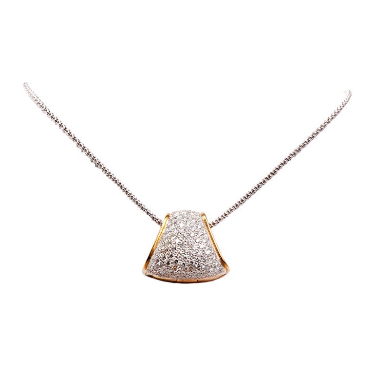 Diamond Gold Slide Pendant Necklace