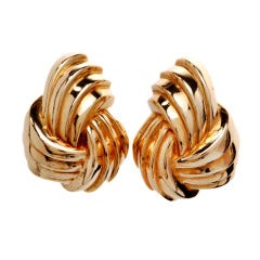 Gold Knot Clip Back Earrings