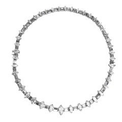 Graduated Diamond Platinum Necklace & Bracelet