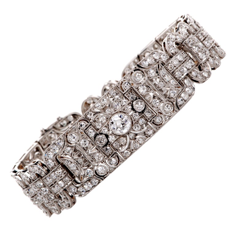 Antique Art Deco Diamond Platinum Deco Bracelet