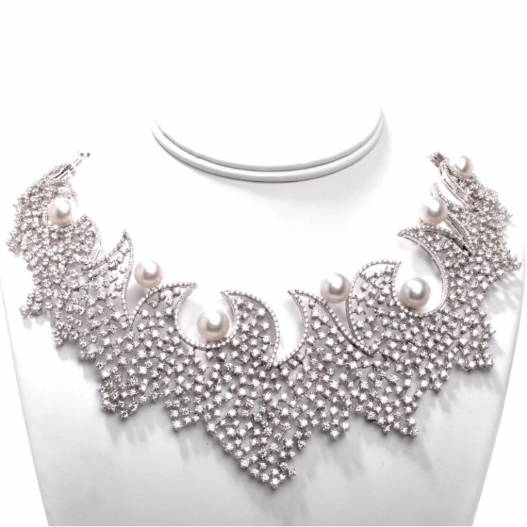 Stefan Hafner Pearl Diamond Gold Necklace