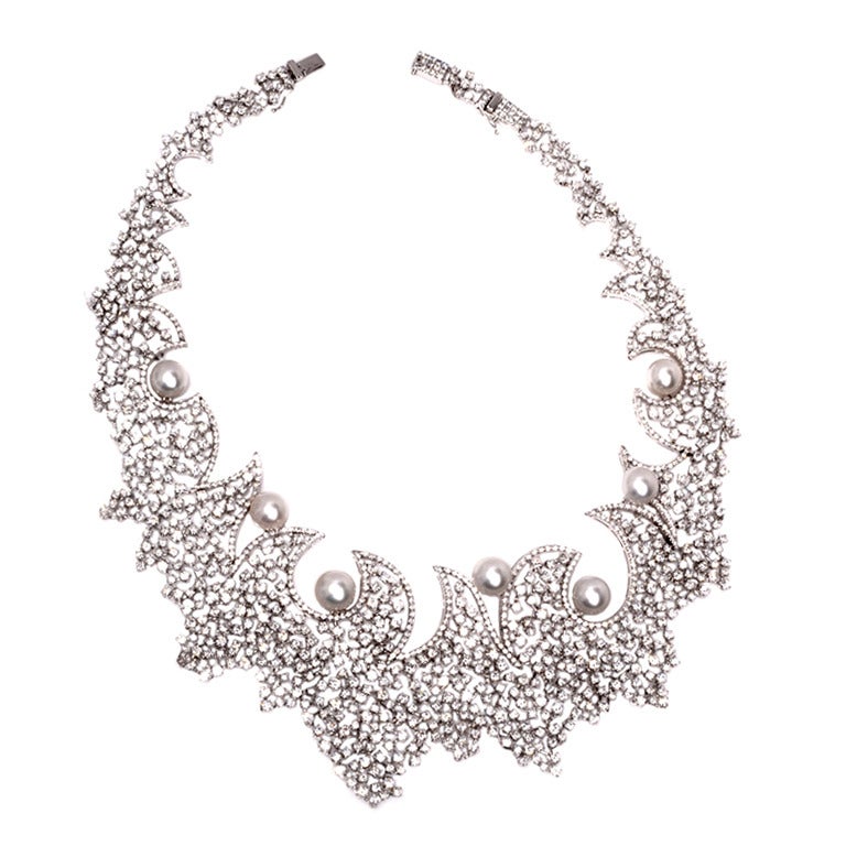 Stefan Hafner Pearl Diamond Gold Necklace