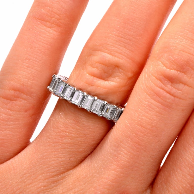 Diamond Platinum Eternity Band Ring at 1stdibs
