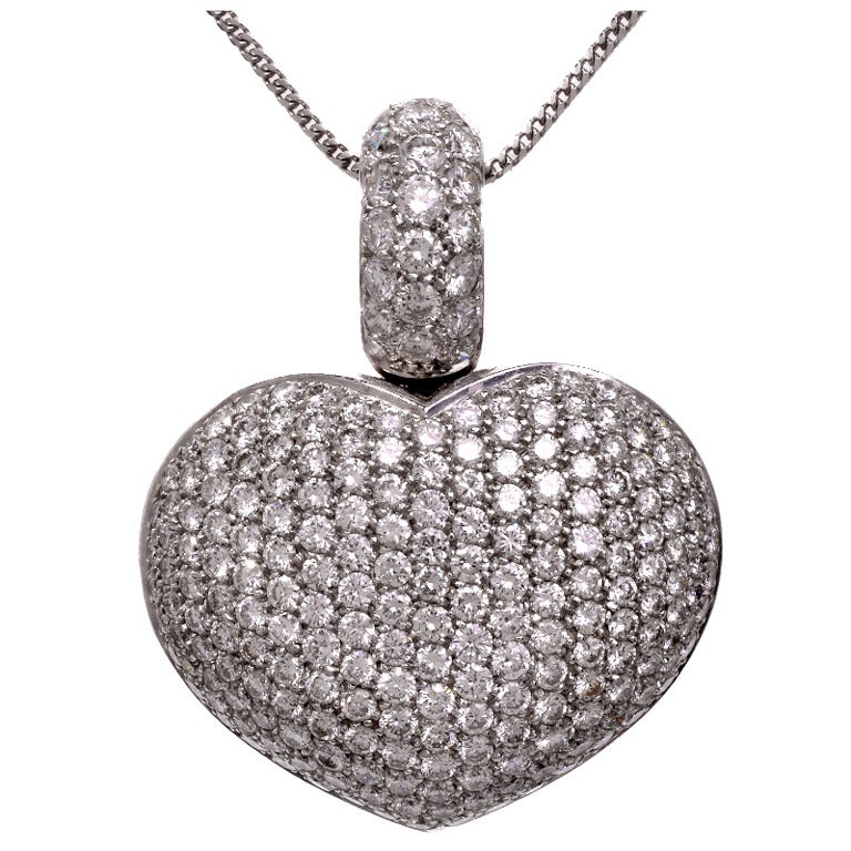 Gioiel Moda Large Diamond Gold Heart Pendant