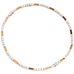 Diamond Gold Platinum Bracelet and Necklace Set