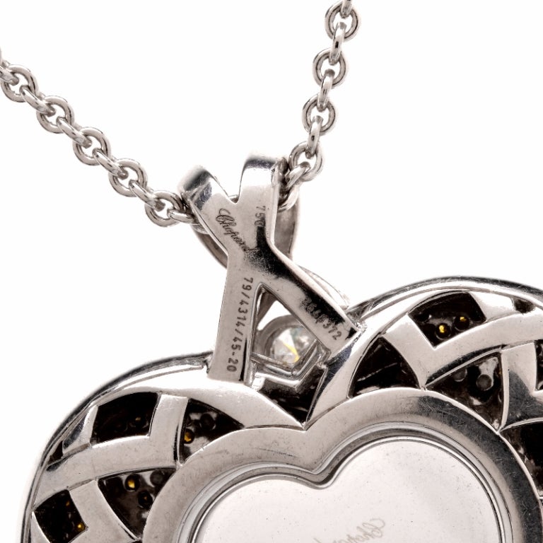 Modern Chopard Fancy Diamond Gold Heart Pendant