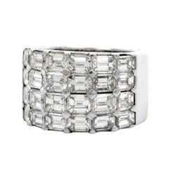 Emerald-Cut Diamond Gold Cocktail Band Ring