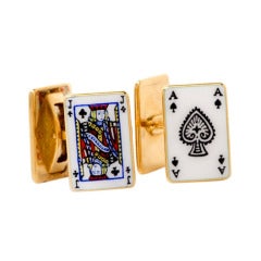 Deakin and Francis Enamel Gold Card Cufflinks