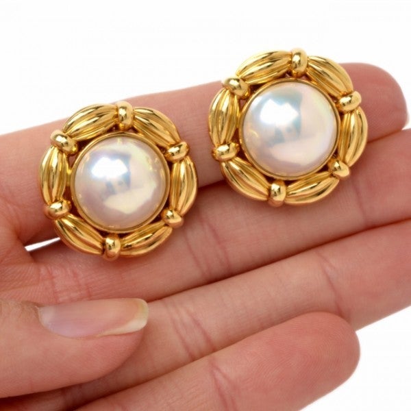 Women's Tiffany & Co. Mabe Pearl Gold Clip Earrings