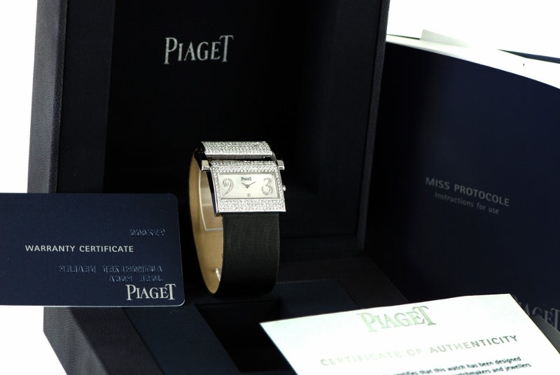 PIAGET Lady's White Gold and Diamond Miss Protocole XL Watch 1