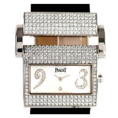 Vintage PIAGET Lady's White Gold and Diamond Miss Protocole XL Watch