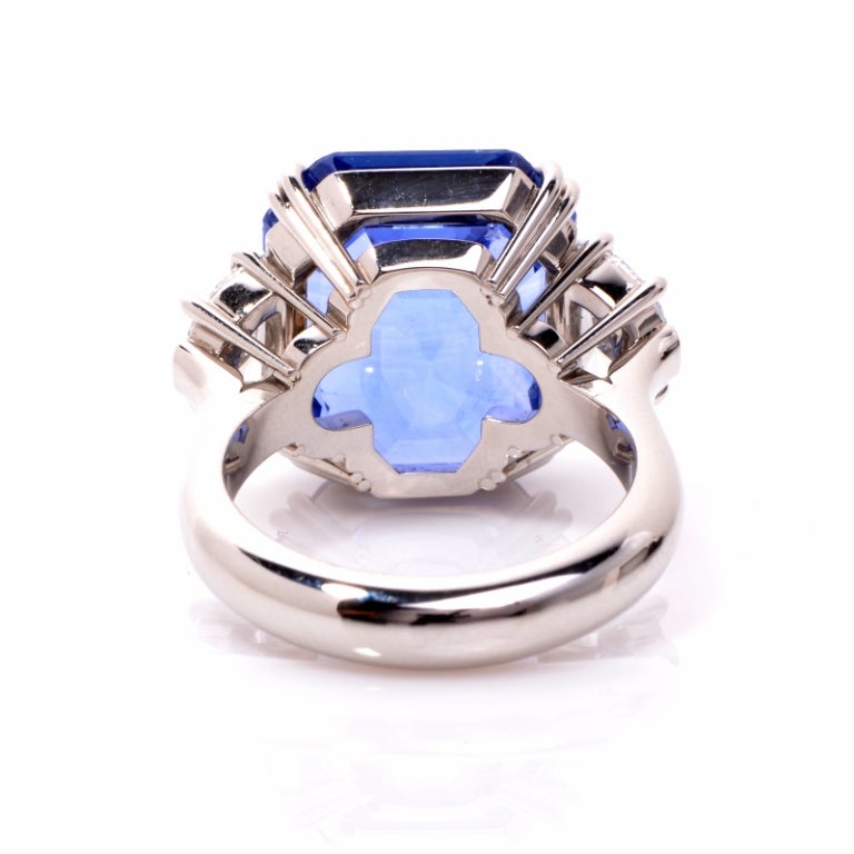 18.59ct Ceylon Sapphire Diamond Platinum Ring 1