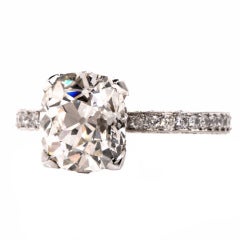 Vintage Beaudry Diamond Platinum Engagement Ring