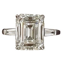 GIA 5.01 carat H VVS2 Emerald Cut Diamond Ring
