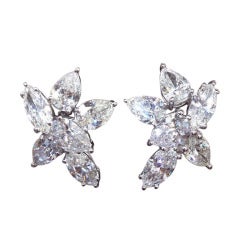 Classic Pear Shape and Marquis Diamond Cluster Earrings 11