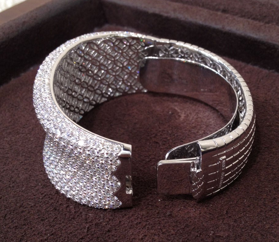 white gold bangle with diamonds