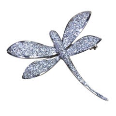 Diamond Dragonfly Brooch Pin