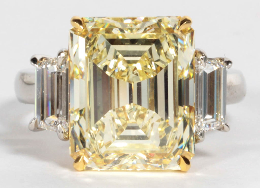 emerald cut yellow diamond