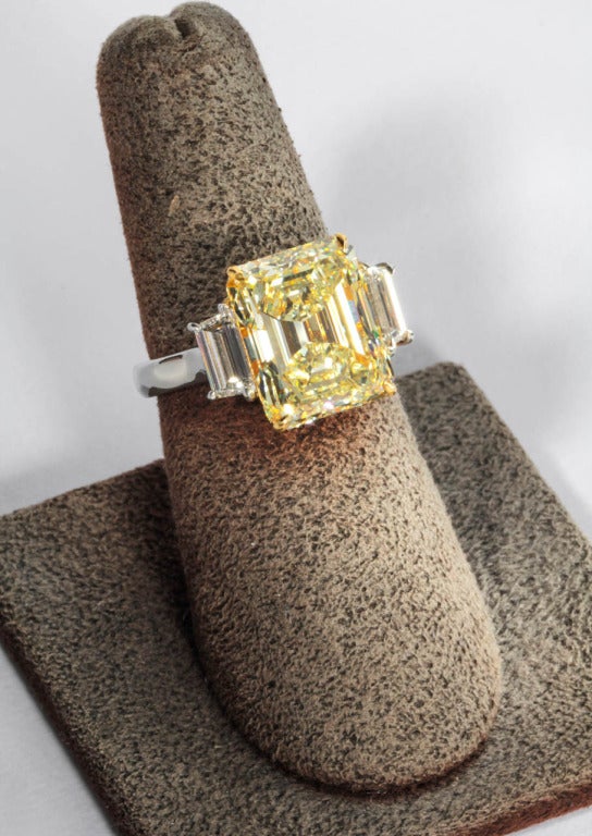 yellow diamond emerald cut