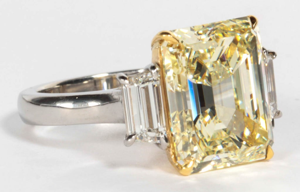 yellow emerald cut diamond