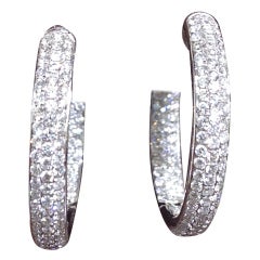 Beautiful Pave Diamonds In and Out Hoops