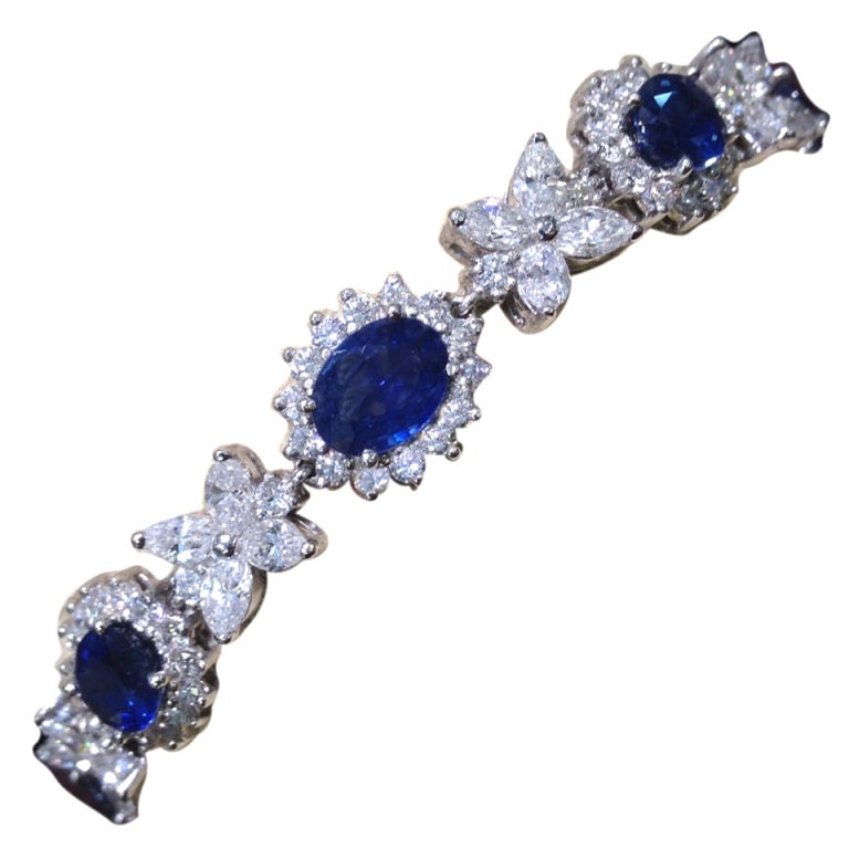 Classic Sapphire and Diamond Bracelet