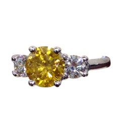 Bague unique en diamant jaune orangé foncé fantaisie de couleur marron foncé certifié GIA