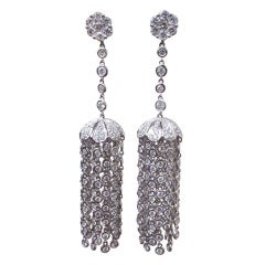 Stunning Diamond Tassel Chandelier Earrings For Sale at 1stDibs