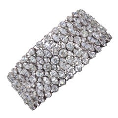 Beautiful Wide Diamond Mesh Setting Bracelet