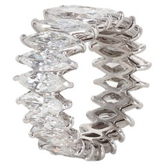 Wide Marquise Diamond Eternity Band Set in Platinum