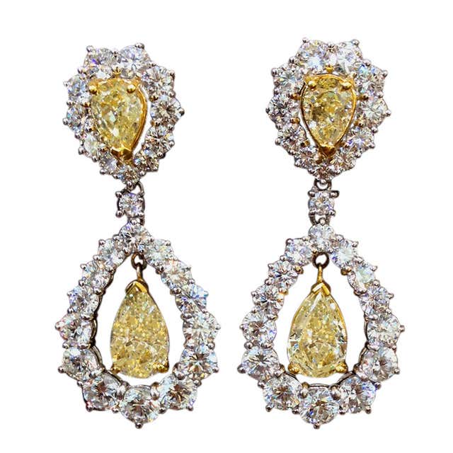 Bielka Yellow Gold White Coral Double Drop Earrings For Sale at 1stDibs