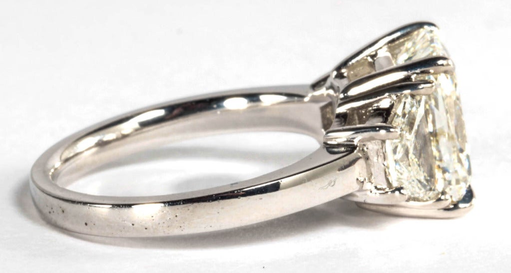 GIA Certified 4.01 Carat Cushion Cut Diamond Engagement Ring set in Platinum 1