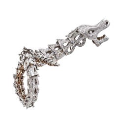 Cantamessa Diamond Two Color Gold Dragon Bracelet 5