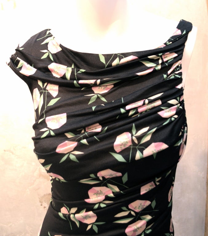 Women's Gianni Versace Vintage 1990's Draped Silk Jersey Dress