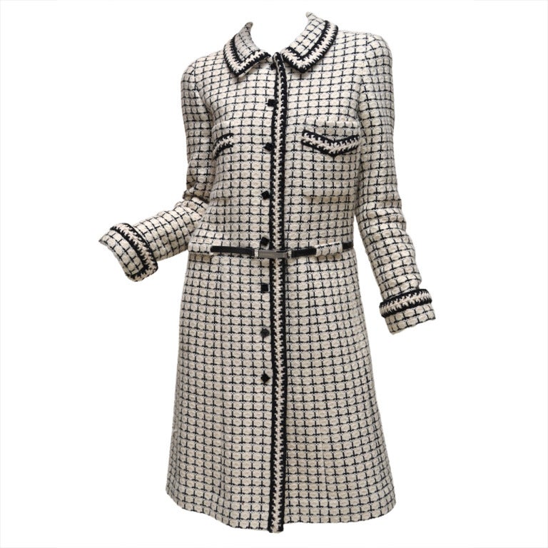 Chanel Boucle Plaid Coat Size 38 Fall 2000 at 1stdibs