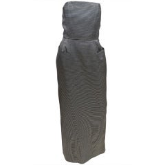 Anouska Hempel Strapless Striped Evening Gown