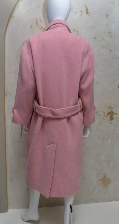 pink coat gold buttons