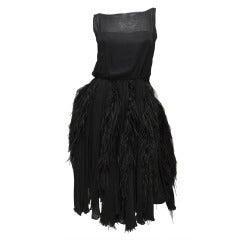1950's Marabou Feather and Chiffon Cocktail Dress 10